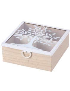 Scatola porta the Cm. 16x16x6 «Albero della vita» – Colori assortiti