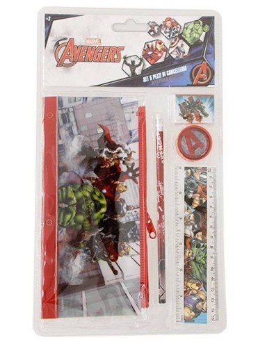 Blister scuola 5 pezzi con astuccio bustina – Avengers