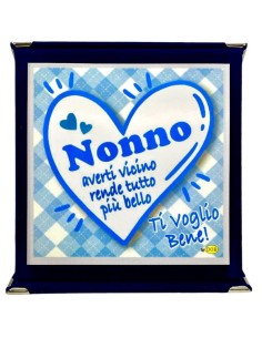 Targa a libretto vellutata Cm. 17x17 - Nonno