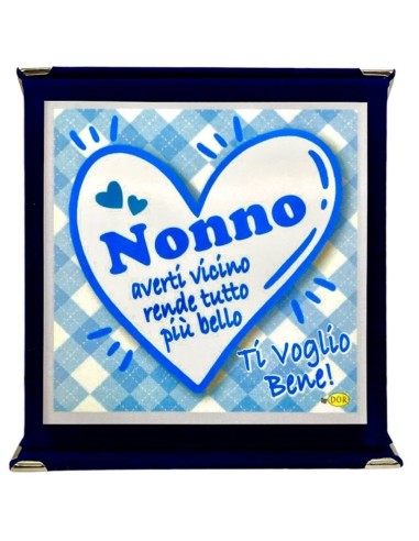 Targa a libretto vellutata Cm. 17x17 - Nonno