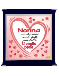 Targa a libretto vellutata Cm. 17x17 - Nonna