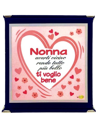 Targa a libretto vellutata Cm. 17x17 - Nonna