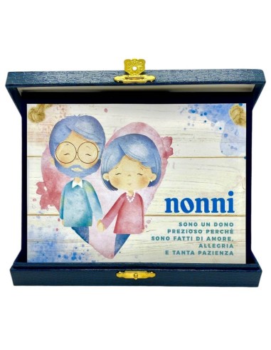 Targa con cofanetto rettangolare Cm. 21x17 - Nonni