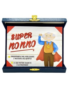 Targa con cofanetto rettangolare Cm. 21x17 - Super Nonno