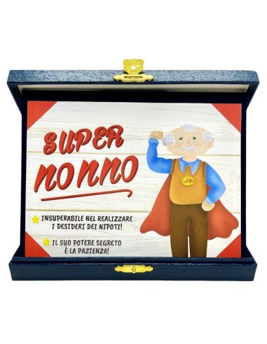 Targa con cofanetto rettangolare Cm. 21x17 - Super Nonno