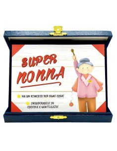 Targa con cofanetto rettangolare Cm. 21x17 - Super Nonna