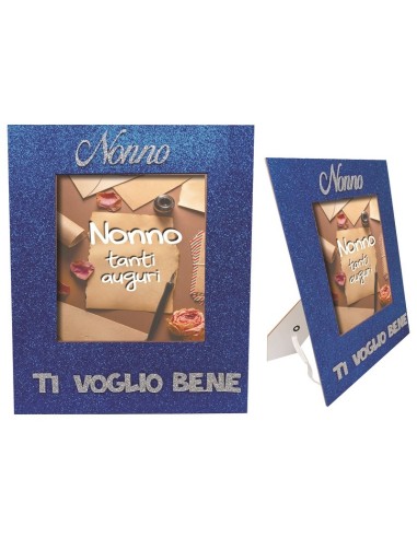 Portafoto in MDF con cornice glitterata Cm. 23x27,5 - Nonno