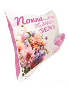 Cuscino rettangolare con taschina e cuoricino Cm. 43x32 - Nonna