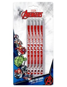 Blister 5 matite con gomma in blister - Avengers