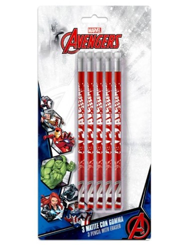 Blister 5 matite con gomma in blister - Avengers