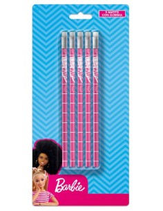 Blister 5 matite con gomma in blister - Barbie