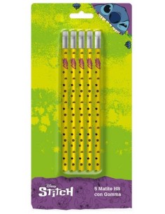 Blister 5 matite con gomma in blister - Stitch