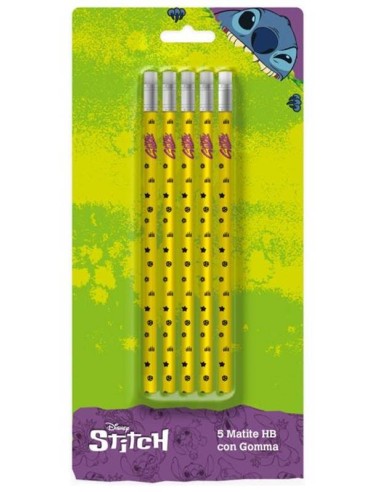 Blister 5 matite con gomma in blister - Stitch