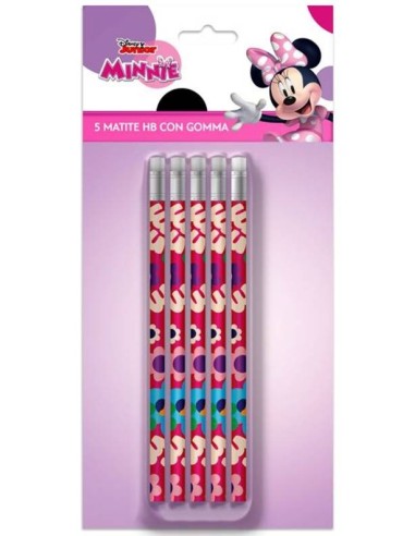 Blister 5 matite con gomma in blister - Minnie