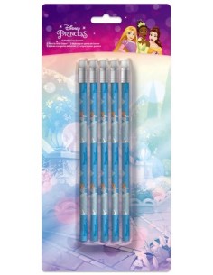 Blister 5 matite con gomma in blister - Principesse