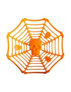 Cestino arancione con teschio Cm. 26 2