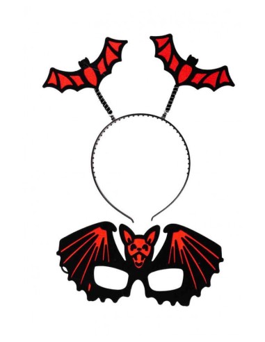 Set pipistrello (maschera e cerchietto in tessuto)