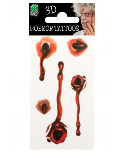 Tatuaggi fori proiettile insanguinati