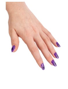 Unghie adesive viola con ragnatele