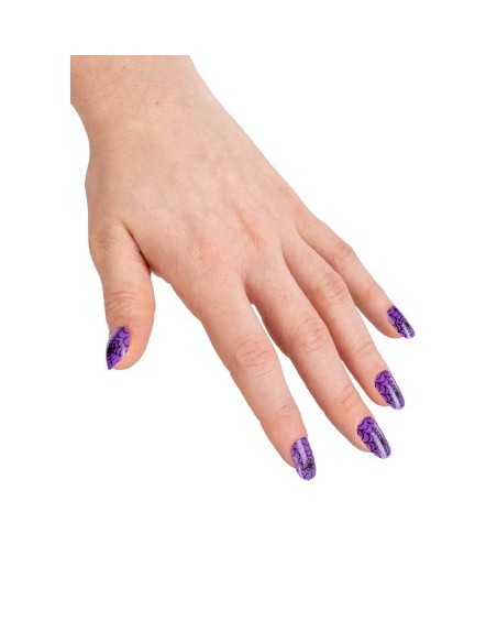 Unghie adesive viola con ragnatele