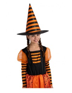 Cappello strega con righe arancioni in tessuto plastificato Cm. 35 2