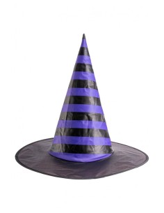 Cappello strega righe viola H. cm. 35