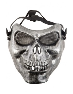 Maschera teschio grigio in plastica rigida