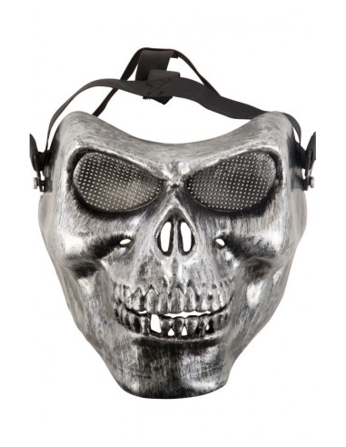 Maschera teschio grigio in plastica rigida