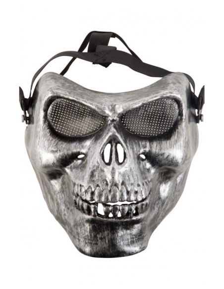 Maschera teschio grigio in plastica rigida