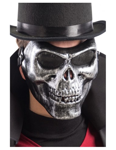 Maschera teschio grigio in plastica rigida