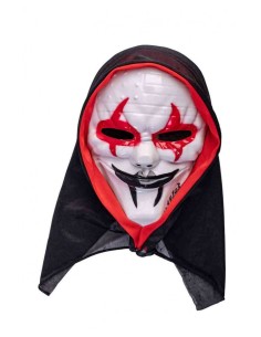 Maschera horror in plastica rigida con cappuccio