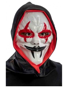 Maschera horror in plastica rigida con cappuccio 2
