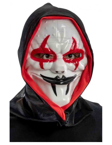 Maschera horror in plastica rigida con cappuccio