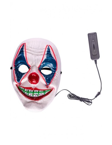 Maschera clown in plastica con decorazioni luminose
