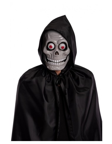 Maschera scheletro in plastica rigida con occhi sporgenti