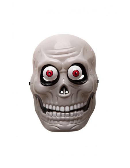 Maschera scheletro in plastica rigida con occhi sporgenti