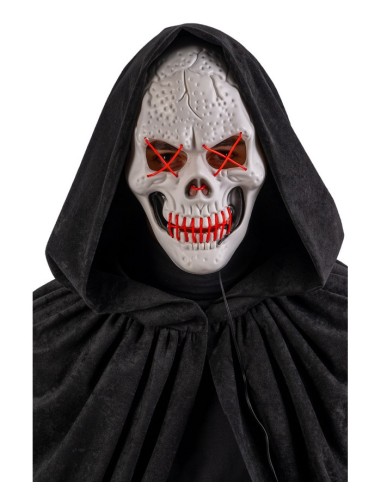 Maschera teschio in plastica con decorazioni luminose