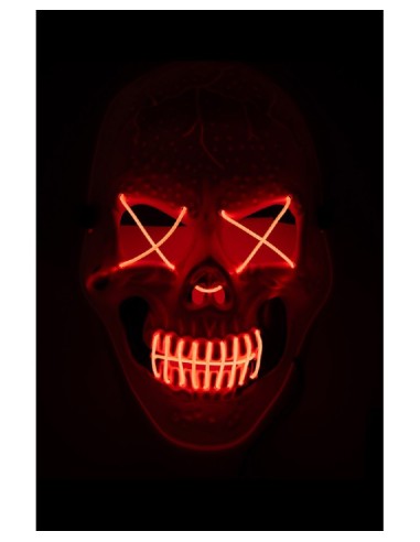 Maschera teschio in plastica con decorazioni luminose