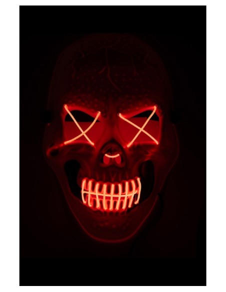 Maschera teschio in plastica con decorazioni luminose