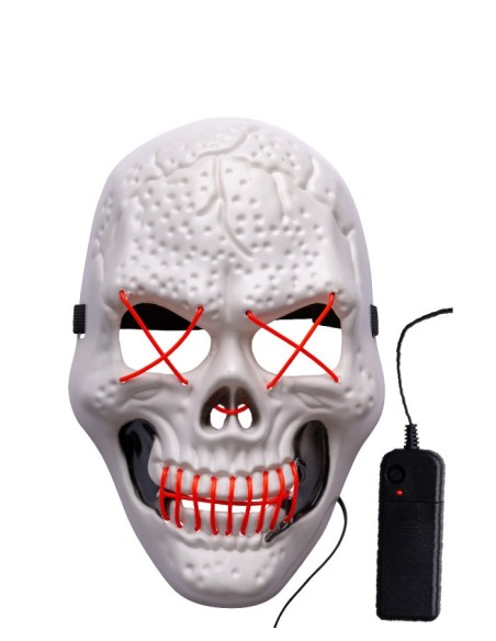 Maschera teschio in plastica con decorazioni luminose
