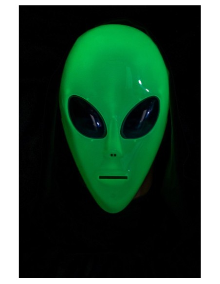 Maschera alieno in plastica rigida Glow in the dark