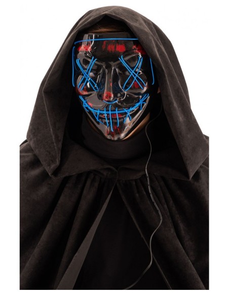 Maschera horror in plastica con decorazioni luminose
