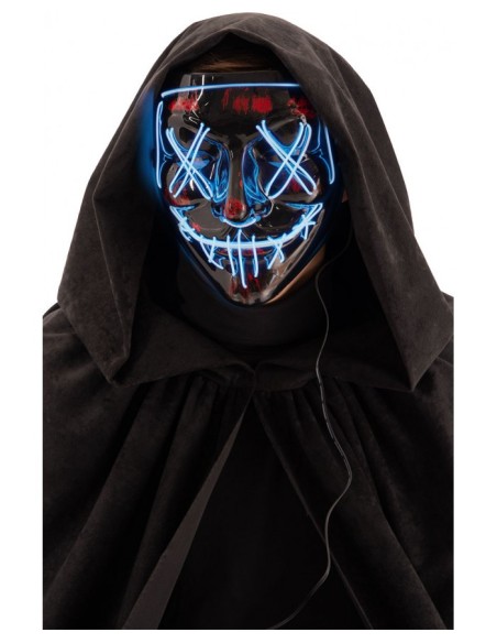 Maschera horror in plastica con decorazioni luminose