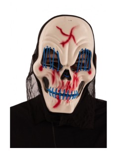 Maschera scheletro in plastica con decorazioni luminose