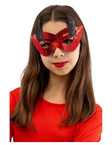 Maschera diavolo in tessuto con paillettes