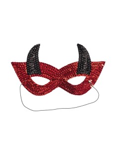 Maschera diavolo in tessuto con paillettes 2