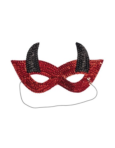 Maschera diavolo in tessuto con paillettes