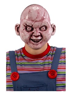 Maschera bambola horror in plastica
