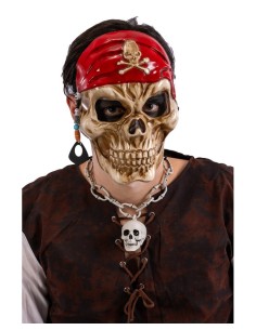 Maschera teschio pirata in plastica rigida