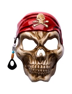 Maschera teschio pirata in plastica rigida 2